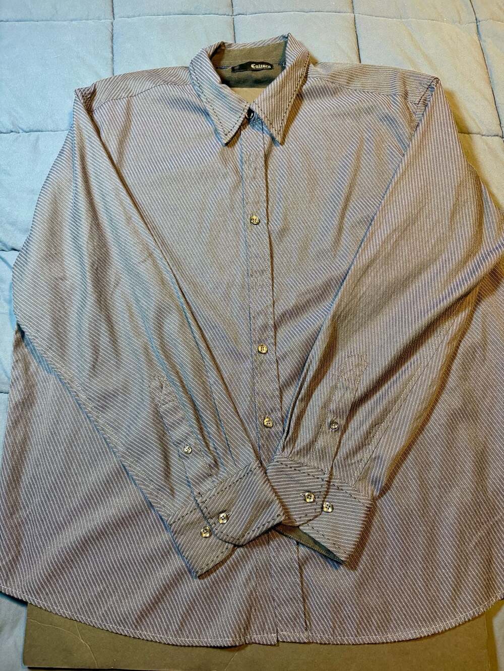 Cultura International Men's Long Sleeve Button Up Textured Dress Shirt XXL